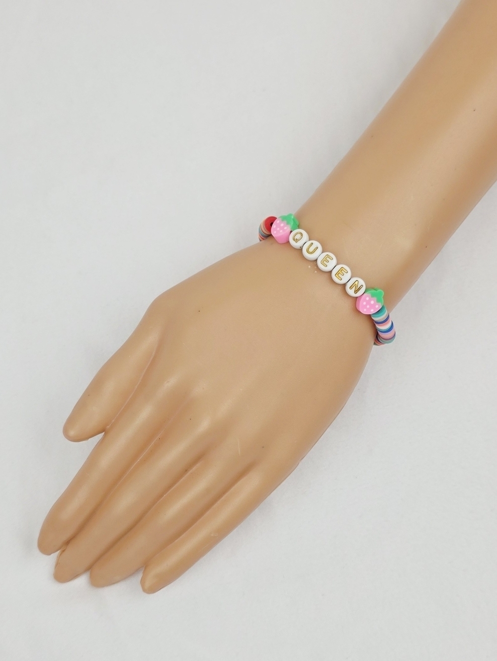 Handmade Clay Bead Multi Color Queen Strawberry  Bracelet